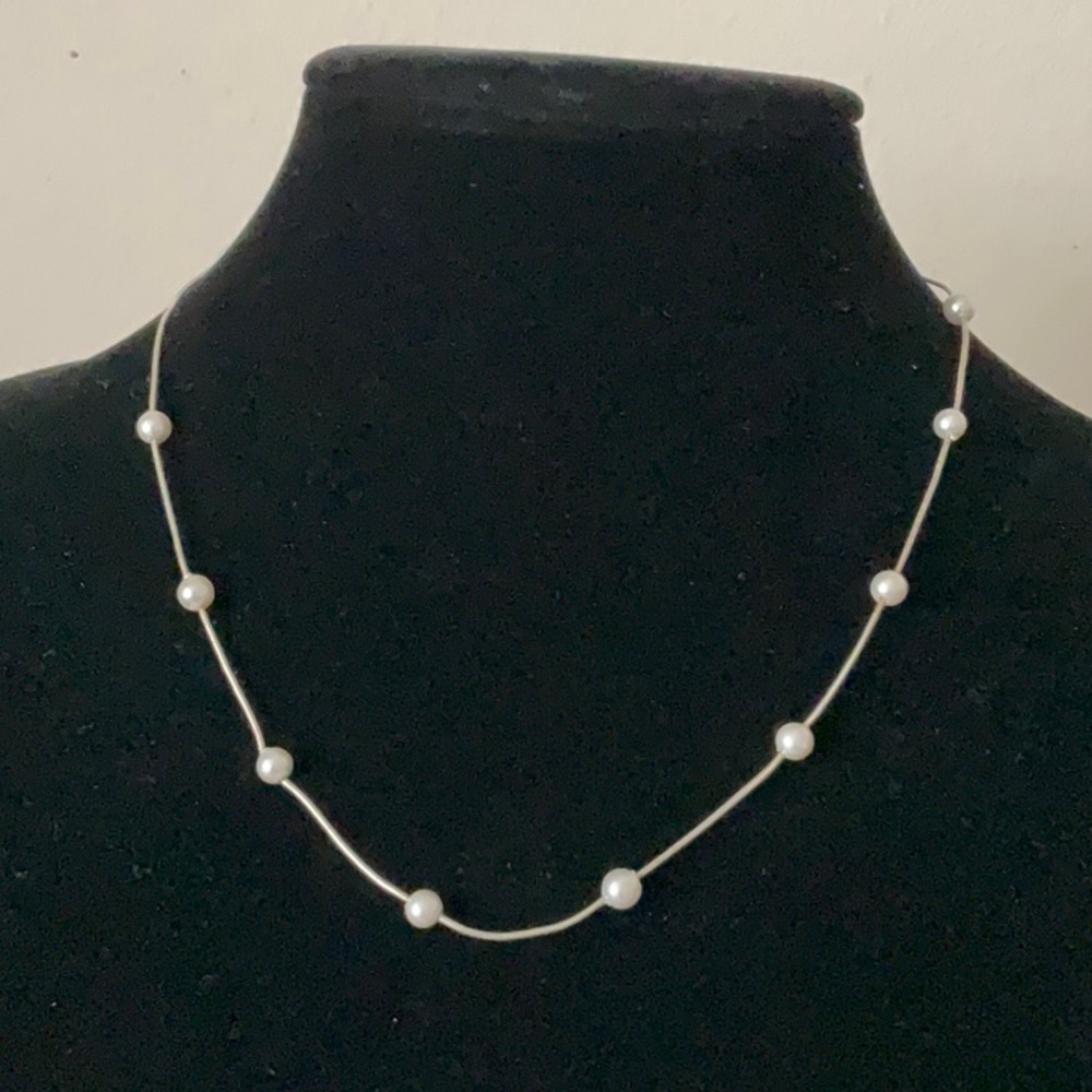 Kenneth Cole Sterling Silver Pearl Necklace